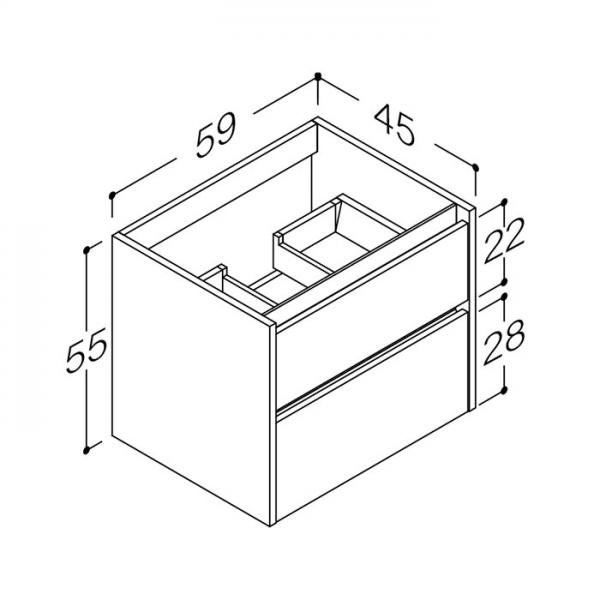 Strømberg Lux 60 vaskeskab m/2 skuffer - Cocoa brun Strømberg Lux 60 vaskeskab m/2 skuffer - Cocoa brun