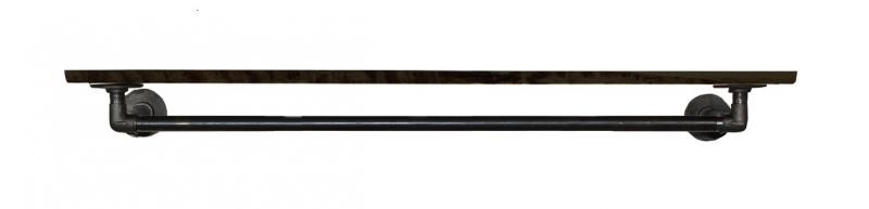 Simple Racks Malm&oslash; v&aelig;gh&aelig;ngt b&oslash;jlestang - 1 hylde - Sort tr&aelig;