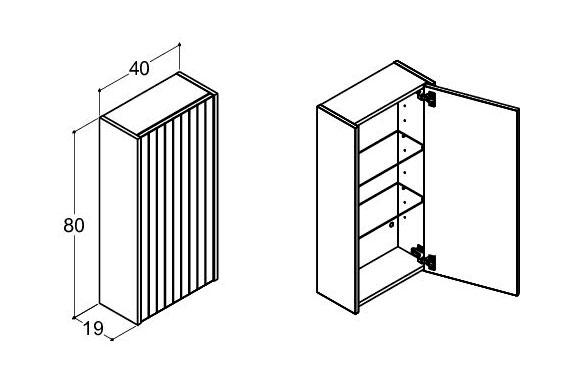 Dansani Luna Classic overskab m/l&aring;ge og lameller - H&oslash;jreh&aelig;ngslet - Eg noir