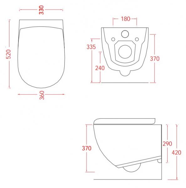 Lavabo File 2.0 RIMless Mat sort toiletpakke inkl. s&aelig;de/soft-close, cisterne og messing betjening