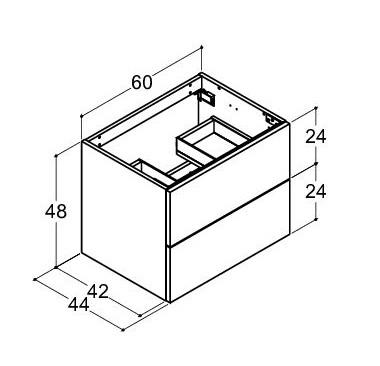 Dansani Luna vaskeskab 60x48 m/skuffer - Hvid mat Dansani Luna vaskeskab 60x48 m/skuffer - Hvid mat