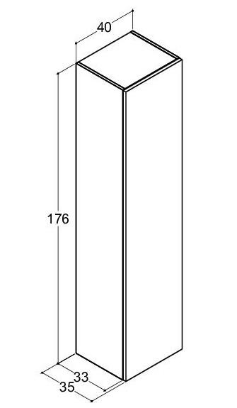 Dansani Luna Urban h&oslash;jskab 40 - Venstreh&aelig;ngslet - Hvid mat