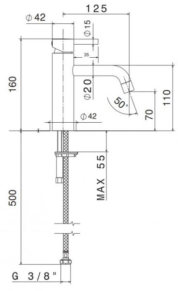 Cassøe Noba W4 håndvaskarmatur - Børstet stål Cassøe Noba W4 håndvaskarmatur - Børstet stål