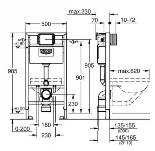 GSI Pura kompakt RIMless toiletpakke inkl. sæde m/soft-close, mellem cisterne og mat sort betjening GSI Pura kompakt RIMless toiletpakke inkl. sæde m/soft-close, mellem cisterne og mat sort betjening