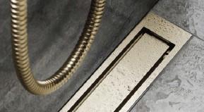 Unidrain afløb 1000 mm/10 mm ramme - Børstet messing Unidrain afløb 1000 mm/10 mm ramme - Børstet messing