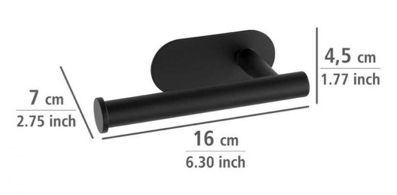 Wenko Orea toiletpapirsholder - Mat sort - Skruefri Wenko Orea toiletpapirsholder - Mat sort - Skruefri