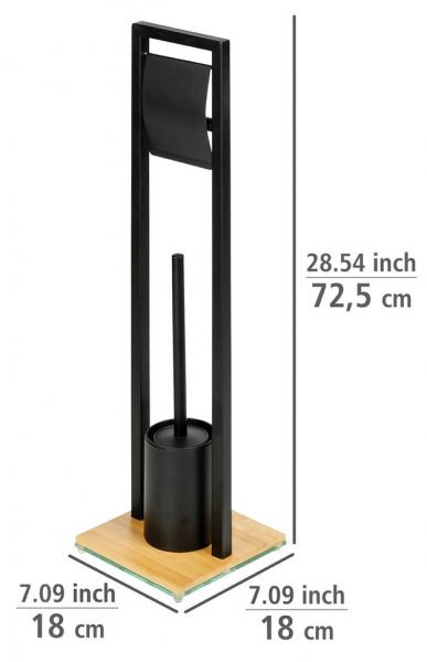 Wenko Bambusa toiletbørste og toiletpapirholder t/gulv - Sort/bambus Wenko Bambusa toiletbørste og toiletpapirholder t/gulv - Sort/bambus