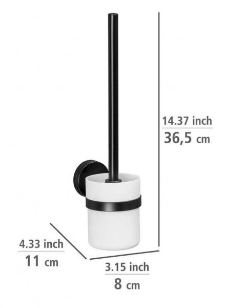 Wenko Pavia toiletb&oslash;rste til v&aelig;g - Mat sort - Skruefri