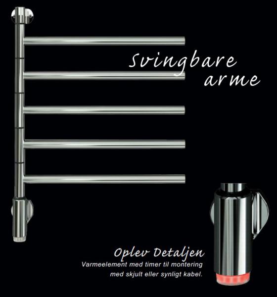 Kriss Flex 1 Håndklædetørrer m/4 arme - 55x51 cm - Krom Kriss Flex 1 Håndklædetørrer m/4 arme - 55x51 cm - Krom