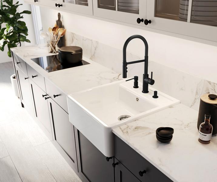 Blanco Panor 60 k&oslash;kkenvask i porcel&aelig;n m/2 hanehuller - Krystalhvid