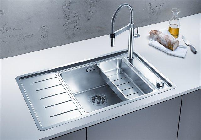 Blanco Andano XL 6 S-IF Compact  k&oslash;kkenvask - Venstrevendt - Rustfrit st&aring;l