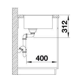 Blanco Subline 500-F PD k&oslash;kkenvask - Vulkangr&aring;