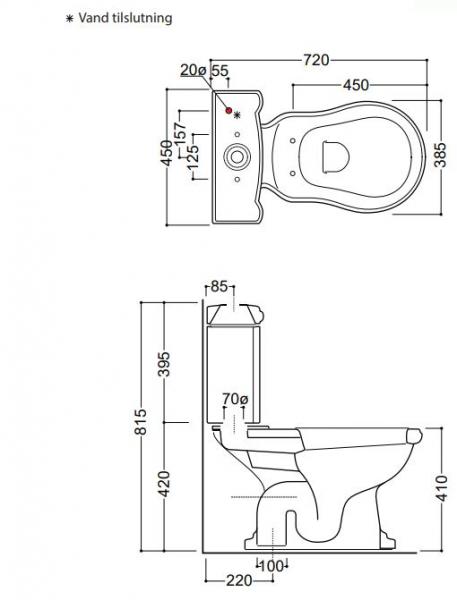 Lavabo Retro Monoblocco toilet m/S-lås Lavabo Retro Monoblocco toilet m/S-lås