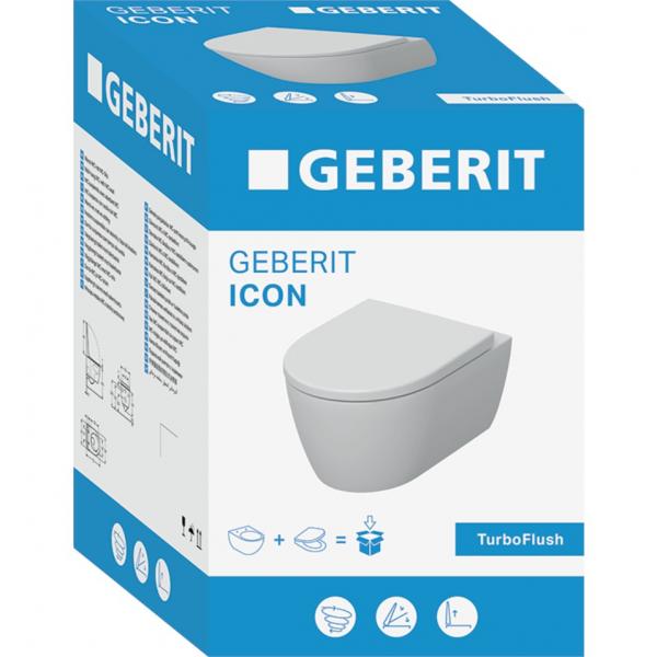 Geberit iCon væghængt toilet m/TurboFlush, toiletsæde og Keratect Geberit iCon væghængt toilet m/TurboFlush, toiletsæde og Keratect