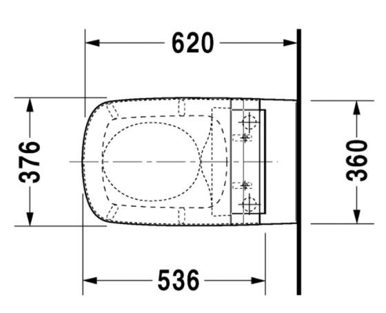Duravit DuraStyle Rimless hængeskål m/wondergliss til sensowash sæde Duravit DuraStyle Rimless hængeskål m/wondergliss til sensowash sæde