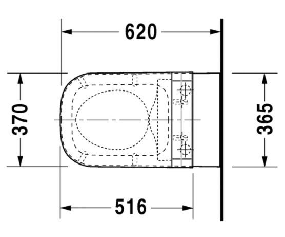 Duravit Happy D.2 Rimless h&aelig;ngesk&aring;l til sensowash s&aelig;de