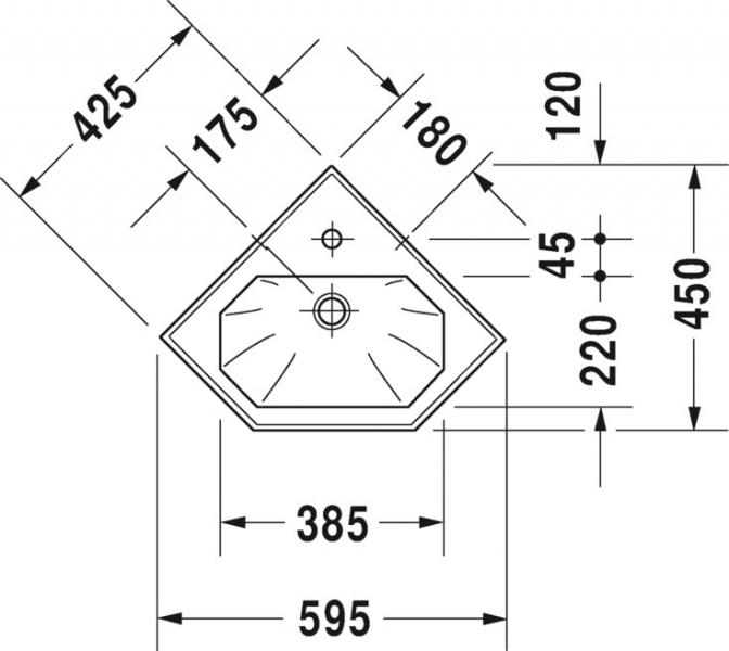 Duravit 1930 60 håndvask t/væg - Hjørne Duravit 1930 60 håndvask t/væg - Hjørne
