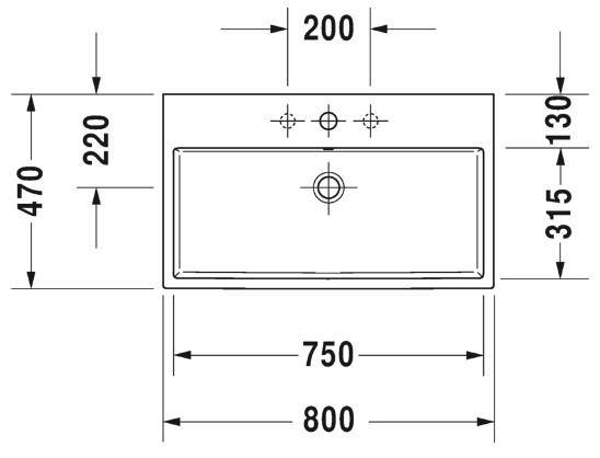 Duravit Vero Air 80 h&aring;ndvask t/v&aelig;g eller m&oslash;bel