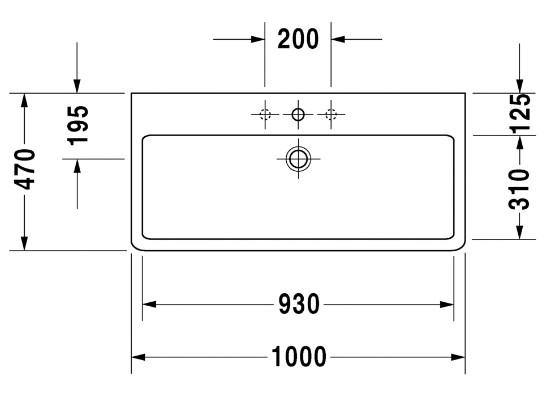 Duravit Vero 100 bowlevask op til væg - 1 hanehul Duravit Vero 100 bowlevask op til væg - 1 hanehul