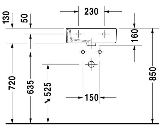 Duravit Vero 45 håndvask t/væg eller møbel Duravit Vero 45 håndvask t/væg eller møbel