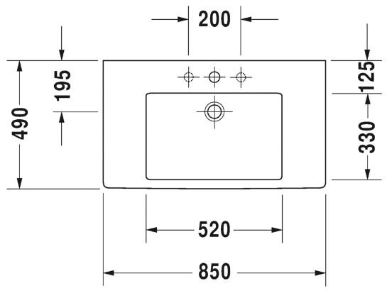 Duravit Vero 85 håndvask t/væg eller møbel Duravit Vero 85 håndvask t/væg eller møbel