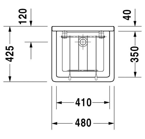 Duravit Starck 3 udslagsvask i porcel&aelig;n - 48 cm - t/v&aelig;g