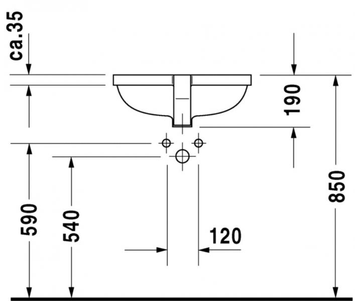 Duravit Starck 3 49 håndvask t/underlimning - 1 hanehul - Wondergliss Duravit Starck 3 49 håndvask t/underlimning - 1 hanehul - Wondergliss