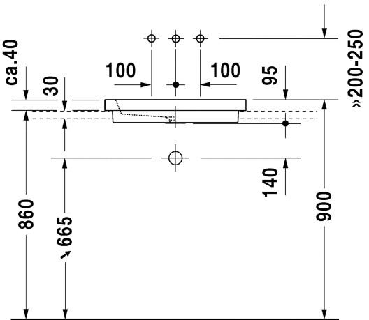 Duravit 2nd floor 58 håndvask t/nedfældning - Uden hanehul Duravit 2nd floor 58 håndvask t/nedfældning - Uden hanehul