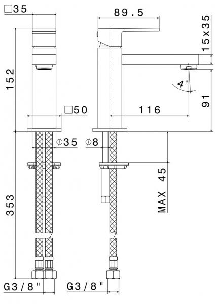 Cass&oslash;e Newform Ergo-Q h&aring;ndvaskarmatur - Mat sort