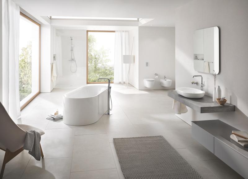 Grohe Essence h&aring;ndvaskarmatur m/EcoJoy og svingtud - Poleret hard graphite