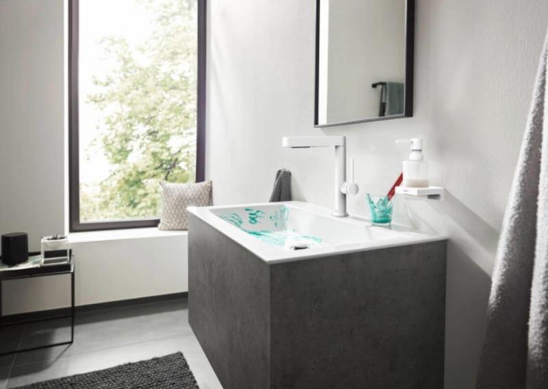 Hansgrohe Finoris 230 h&aring;ndvaskarmatur m/udtr&aelig;ksbruser - Mat hvid