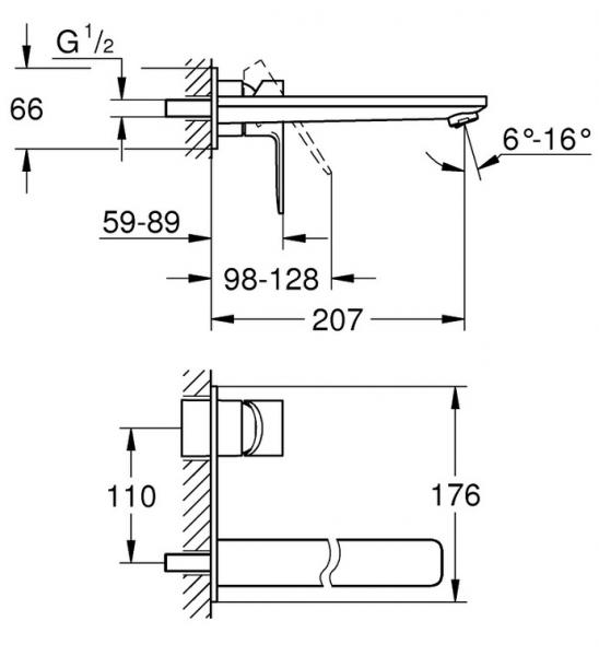 Grohe Lineare New L armatur til indbygning - Krom Grohe Lineare New L armatur til indbygning - Krom