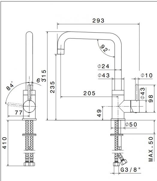 Cass&oslash;e Newform X-Trend k&oslash;kkenarmatur - Antracit