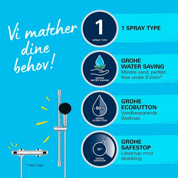 Grohe Precision Flow brusesystem - Krom Grohe Precision Flow brusesystem - Krom