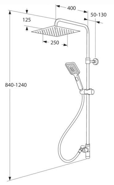 Gustavsberg Square bruses&aelig;t - Krom
