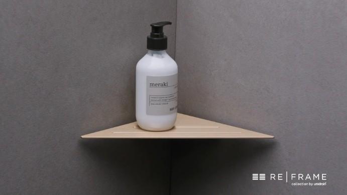 Unidrain ReFrame hjørnehylde - Børstet stål Unidrain ReFrame hjørnehylde - Børstet stål