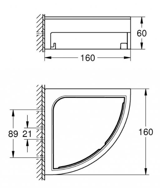 Grohe Start Cube brusekurv til hjørne - Supersteel Grohe Start Cube brusekurv til hjørne - Supersteel