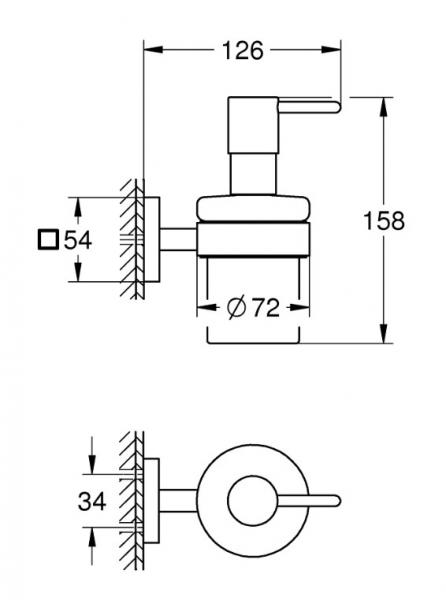 Grohe Start Cube s&aelig;bedispenser til v&aelig;g - Supersteel
