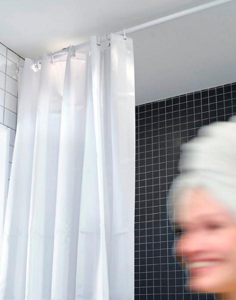 Badeforh&aelig;ng Unicolor 120 x 200 cm - Hvid