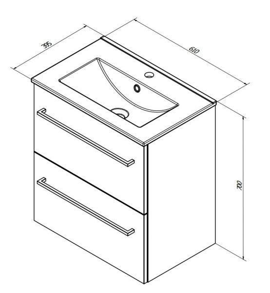 Sanibell Basicline mini m&oslash;bels&aelig;t 60 m/greb - Whiskey eg