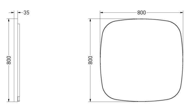 Sanibell Ink SP30 superellipse spejl m/backlight, varme og sensor 80 x 80 cm - Børstet kobber Sanibell Ink SP30 superellipse spejl m/backlight, varme og sensor 80 x 80 cm - Børstet kobber