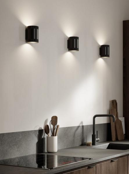 Cassøe Aura væglampe m/crystal cut - Mat sort Cassøe Aura væglampe m/crystal cut - Mat sort