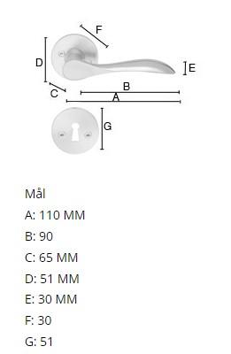 Beslagsboden indendørs dørgreb inkl nøgleskilt - Børstet krom - Sæt á 4 stk Beslagsboden indendørs dørgreb inkl nøgleskilt - Børstet krom - Sæt á 4 stk