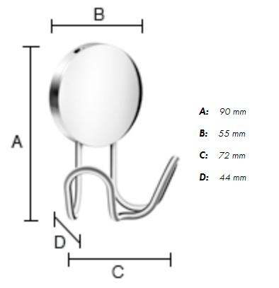 Beslagsboden Puck selvkl&aelig;bende dobbeltkrog - Mat sort