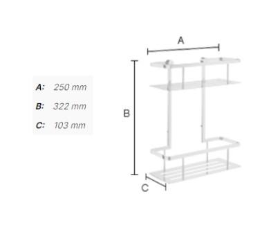 Smedbo Sideline dobbelt brusehylde - Krom Smedbo Sideline dobbelt brusehylde - Krom