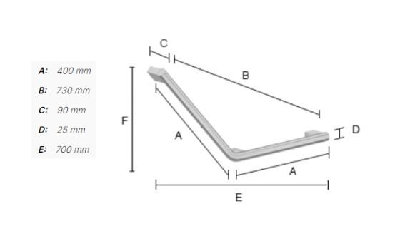 Smedbo Living V formet badekarsgreb - Krom - Venstre Smedbo Living V formet badekarsgreb - Krom - Venstre