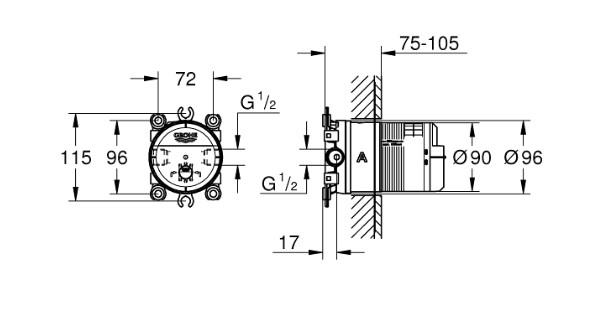 Grohe SmartControl komplet brusesystem m/ SmartActive brus til indbygning - Poleret Cool Sunrise Grohe SmartControl komplet brusesystem m/ SmartActive brus til indbygning - Poleret Cool Sunrise