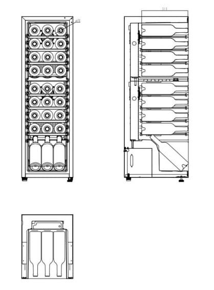 Cavin Northern Collection 27 fritst&aring;ende vink&oslash;leskab m/2 zoner - Sort