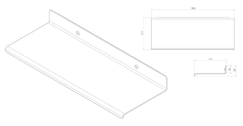 Toni Copenhagen hylde - Ægte messing Toni Copenhagen hylde - Ægte messing