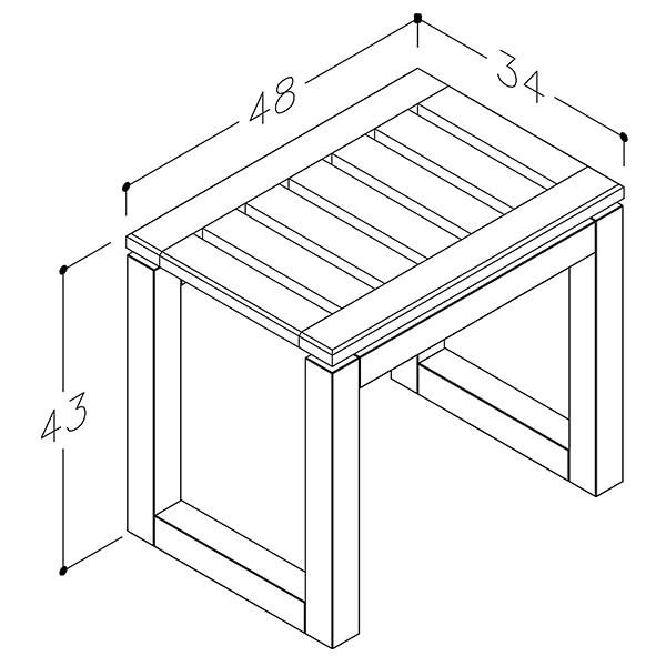 Str&oslash;mberg Skagen b&aelig;nk 48cm - Massiv eg